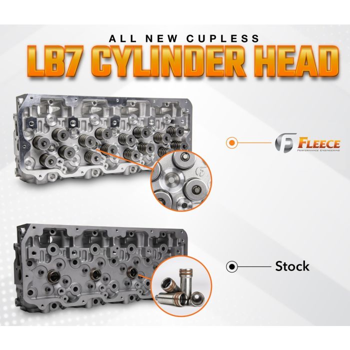 Fleece Freedom Series Duramax Cylinder Head with Cupless Injector Bore for 2001-2004 LB7 (Driver Side)