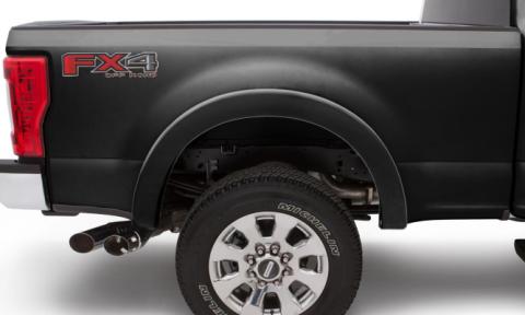 Black OE Style Smooth Finish 4-Piece Fender Flare Set For 2017-2022 Ford F250 Super Duty 2017-2022 F350 Super Duty W/98 Inch Bed Bushwacker