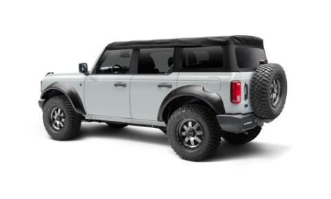 Black Extendafender Style Smooth Finish 4-Piece Fender Flare Set For 2021-2023 Ford Bronco, 4-Dr Bushwacker