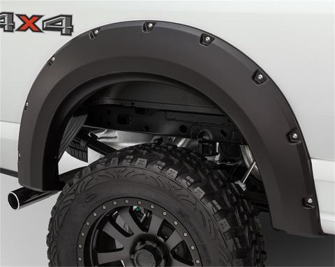 Black Max Coverage Pocket/Rivet Style Smooth Finish Rear Fender Flares For 2019 Chevrolet Silverado 1500 Ld, 2014-2018 Silverado 1500, 2015-2019 Silverado 2500 Hd/3500 Hd (Excludes Dually) Fits 78.8/97.8 Inch Bed Bushwacker