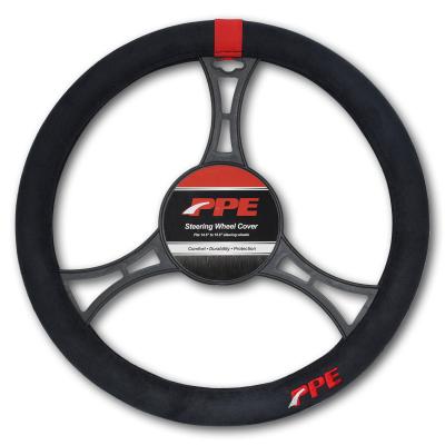 Steering Wheel Cover Black Suede Fits 15.5 in steering wheels