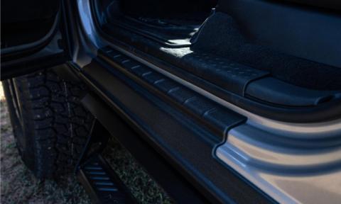 Black Trail Armor Rocker Panel And Sill Plate Covers For 2019-2026 Silverado/Sierra 1500 W/Crew Cab, Pair Bushwacker