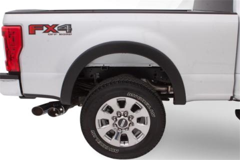 Black OE Style Smooth Finish Rear Fender Flares For 2017-2022 Ford F250 Super Duty 2017-2022 F350 Super Duty W/98 Inch Bed Bushwacker