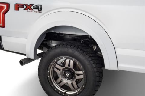 Black Extendafender Style Smooth Finish 4-Piece Fender Flare Set For 2015-2017 Ford F150 (Excludes Models W/Tech Package) Bushwacker