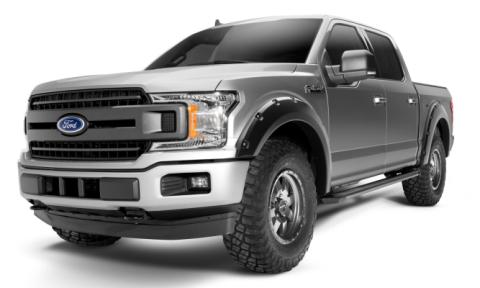Black Pocket/Rivet Style Smooth Finish 4-Piece Fender Flare Set For 2018-2020 Ford F150 Bushwacker