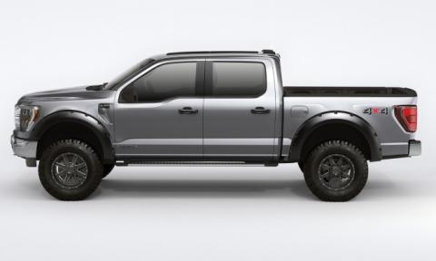 Black Forge Pocket/Rivet Textured Finish 4-Pc Fender Flare Set For 17-22 Ford F250/350/450 Bushwacker