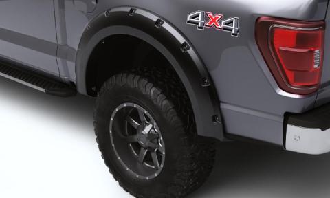 Black Forge Pocket/Rivet Textured Finish 4-Pc Fender Flare Set For 19-22 Ford Ranger 6 Foot Bed Bushwacker