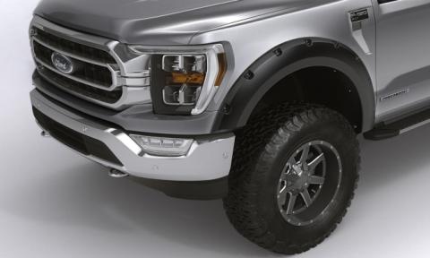 Black Forge Pocket/Rivet Textured Finish 4-Pc Fender Flare Set For 2021-2022 Ford F150 Will Not F150 Lightning Bushwacker