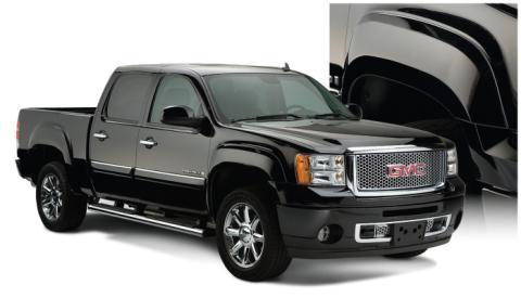 Black OE Style Smooth Finish 4-Piece Fender Flare Set For 2007-2013 Sierra 1500 2007-2014 Sierra 2500 Hd Fits 78, 78.7, 97.6 Inch Bed Bushwacker