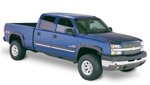 Black Pocket/Rivet Style Smooth Finish 4-Piece Fender Flare Set For 2021-2022 Chevrolet Colorado 61.7 In Bed Bushwacker