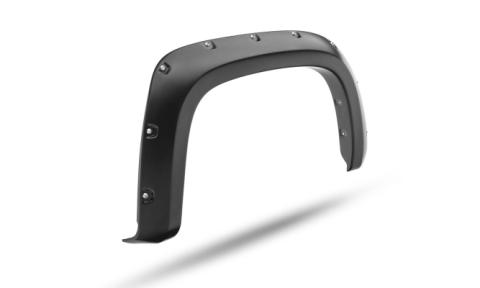 Black Pocket/Rivet Style Smooth Finish 4-Piece Fender Flare Set For 2021-2022 Chevrolet Colorado 74.0 In Bed Bushwacker