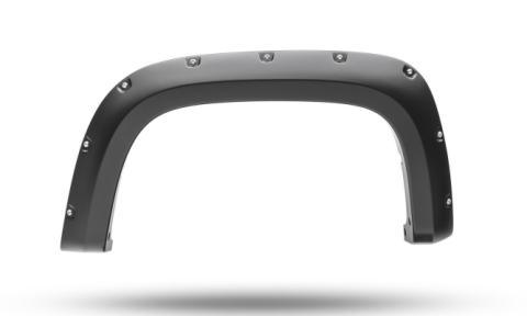 Black Pocket/Rivet Style Smooth Finish 4-Piece Fender Flare Set For 2021-2022 Chevrolet Colorado 74.0 In Bed Bushwacker