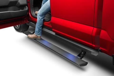 PowerStep XL Electric Running Boards Plug N Play System For 2014-2018 Silverado/Sierra 1500 (Incl 2019 Silverado LD/Sierra Limited) 2015-2019 Silverado/Sierra 2500/3500 Gas Only Crew Cab AMP Research