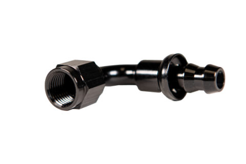 -8 90 Degree to Hose Barb Black Fleece Performance