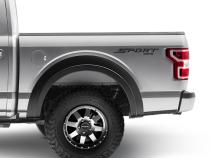 Black Extendafender Style Smooth Finish Rear Fender Flares For 2015-2020 Ford F150 Bushwacker