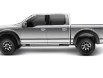 Black Extendafender Style Smooth Finish Rear Fender Flares For 2015-2020 Ford F150 Bushwacker