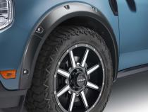 Black Pocket/Rivet Style Smooth Finish Front Fender Flares For 22-26 Ford Maverick Bushwacker