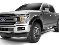 Black Pocket/Rivet Style Smooth Finish 4-Piece Fender Flare Set For 2018-2020 Ford F150 Bushwacker
