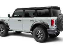 Black Pocket/Rivet Style Textured Finish 4-Piece Fender Flare Set For 2021-2023 Ford Bronco, 4-Dr Bushwacker