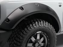 Black Pocket/Rivet Style Textured Finish 4-Piece Fender Flare Set For 2021-2023 Ford Bronco, 4-Dr Bushwacker