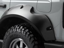 Black Pocket/Rivet Style Textured Finish 4-Piece Fender Flare Set For 2021-2023 Ford Bronco, 4-Dr Bushwacker