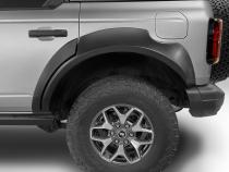 Black Extendafender Style Smooth Finish 4-Piece Fender Flare Set For 2021-2023 Ford Bronco, 4-Dr Bushwacker