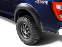 Black Extendafender Style Smooth Finish 4-Piece Fender Flare Set For 2021-2026 Ford F150 Will Not F150 Lightning Bushwacker