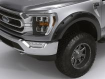 Black Forge Pocket/Rivet Textured Finish 4-Pc Fender Flare Set For 2021-2022 Ford F150 Will Not F150 Lightning Bushwacker