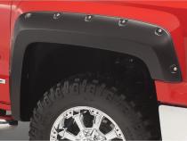 Black Pocket/Rivet Style Smooth Finish 4-Piece Fender Flare Set For 2019 Chevrolet Silverado 1500 Ld, 2014-2018 Silverado 1500, 2015-2019 Silverado 2500 Hd/3500 Hd Fits 78.8/97.8 Inch Bed Bushwacker