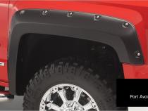 Pocket/Rivet Style Color Matched Black 4-Piece Fender Flare Set For 2016-2018 Silverado 1500 Fits 69.3 Inch Bed Bushwacker