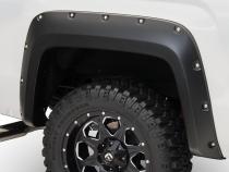 Black Pocket/Rivet Style Smooth Finish 4-Piece Fender Flare Set For 2014-2015 GMC Sierra 1500 Bushwacker