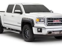Black Pocket/Rivet Style Smooth Finish 4-Piece Fender Flare Set For 2014-2015 GMC Sierra 1500 Bushwacker