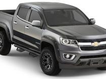 Black Pocket/Rivet Style Smooth Finish 4-Piece Fender Flare Set For 2015-2021 Chevrolet Colorado W/74 Inch Bed Bushwacker