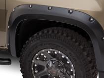 Black Pocket/Rivet Style Smooth Finish 4-Piece Fender Flare Set For 2015-2021 GMC Canyon W/61.7 Inch Bed Bushwacker