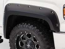 Black Pocket/Rivet Style Smooth Finish 4-Piece Fender Flare Set For 2016-2018 GMC Sierra 1500 (Incl Limited) Fits 69.3 Inch Bed Bushwacker