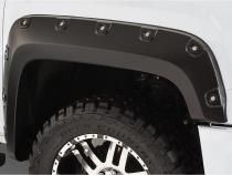 Black Boss Pocket/Rivet Style Smooth Finish 4-Piece Fender Flare Set For 2016-2018 GMC Sierra 1500 Fits 69.3 Inch Bed Bushwacker