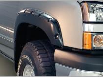 Black Pocket/Rivet Style Smooth Finish 4-Piece Fender Flare Set For 2021-2022 Chevrolet Colorado 61.7 In Bed Bushwacker