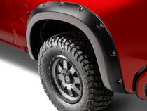 Black Pocket/Rivet Style Smooth Finish 4-Piece Fender Flare Set For 19-26 Chevrolet Silverado 1500 2022 Chevrolet Silverado 1500 Ltd Bushwacker